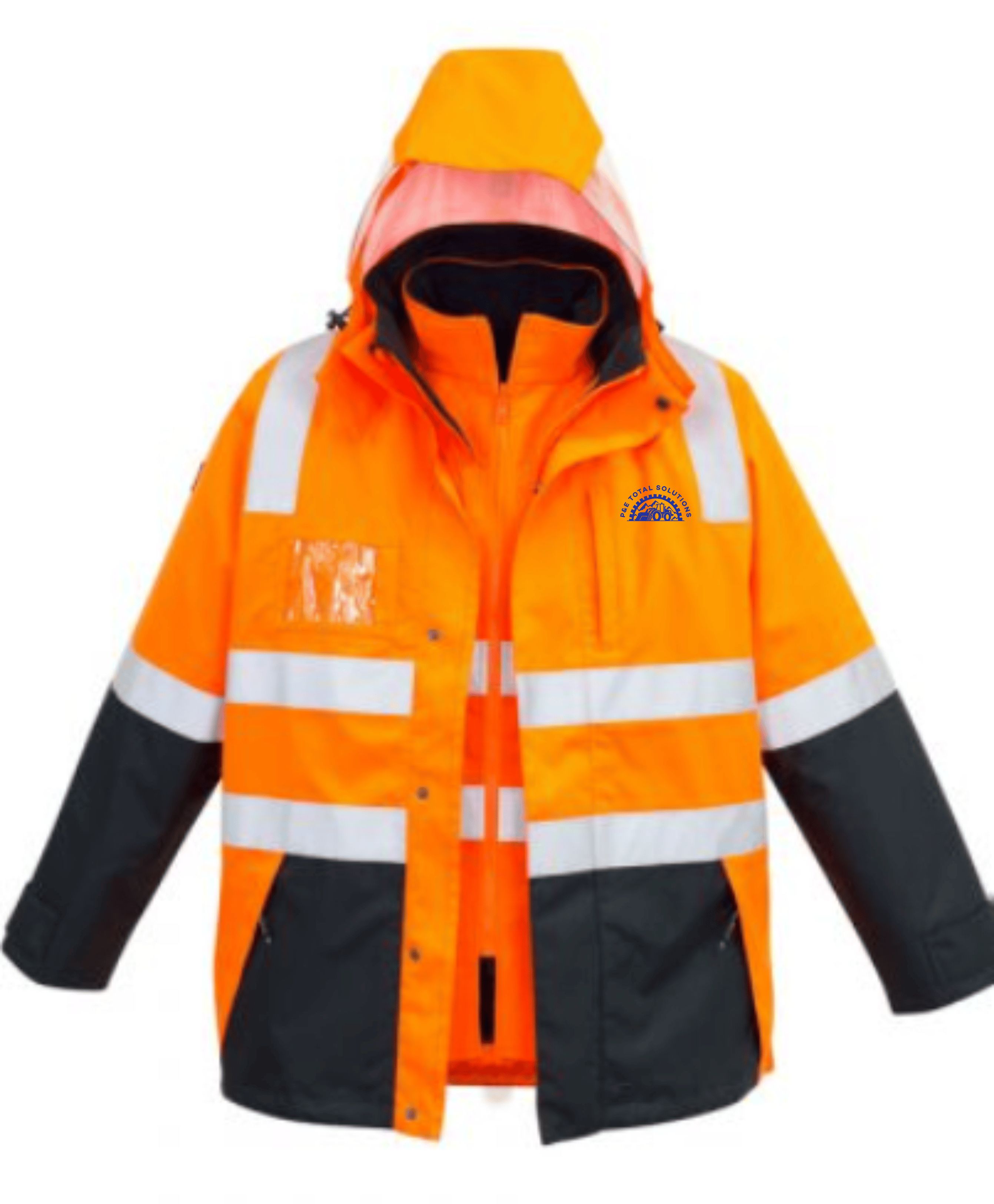 P&E Men’s Hi Vis 4 In 1 Waterproof Jacket ZJ532